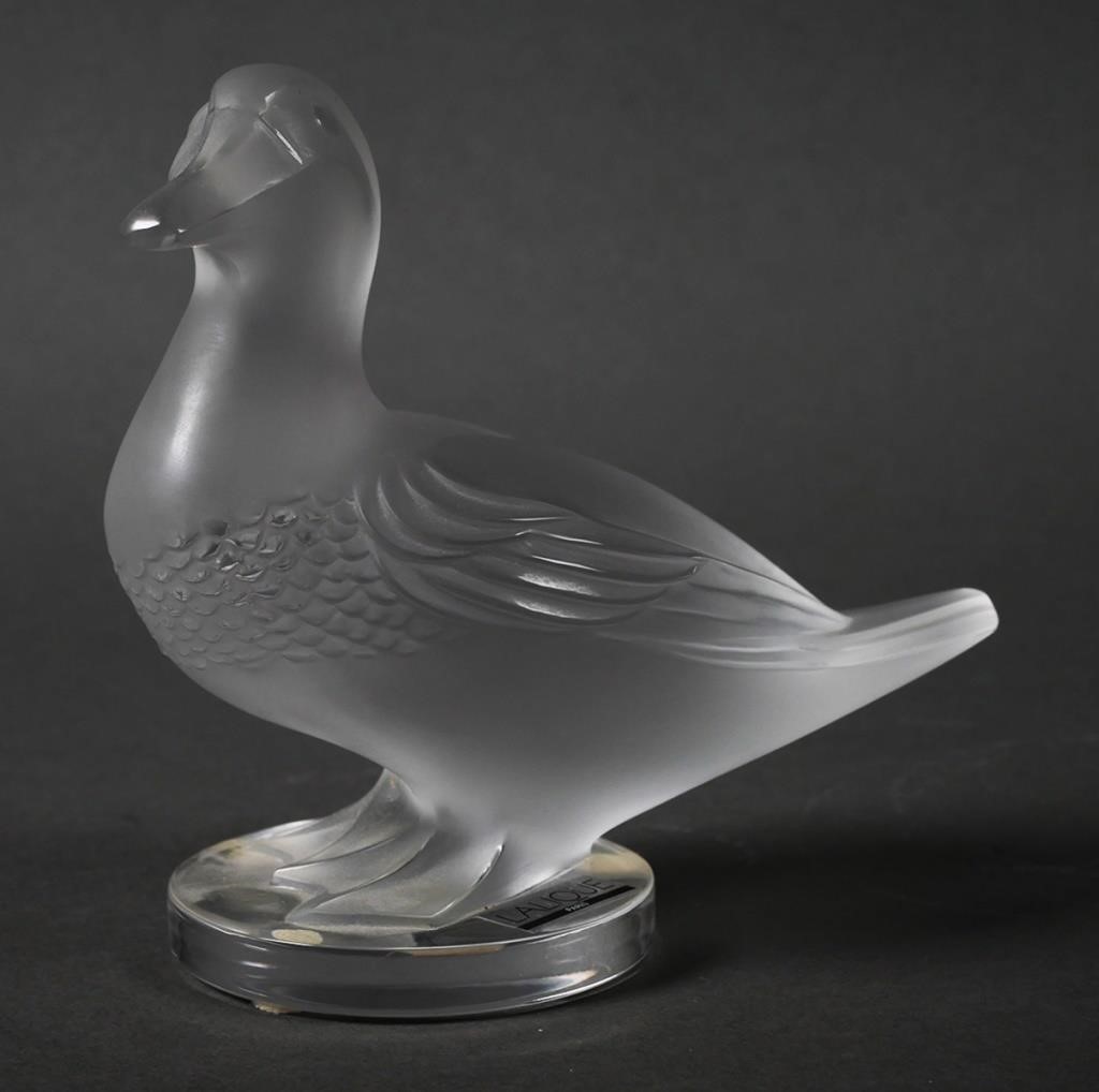 Appraisal: Lalique frosted and clear crystal Gedeon Canard duck figurine or