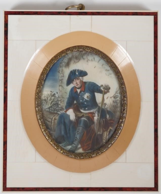 Appraisal: This miniature painting has no obvious signature A label on