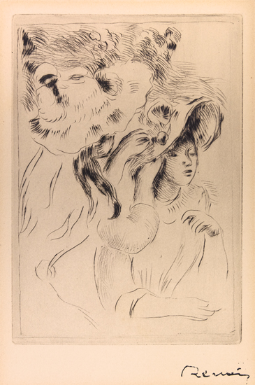 Appraisal: PIERRE-AUGUSTE RENOIR Le Chapeau pingl me planche Drypoint on cream