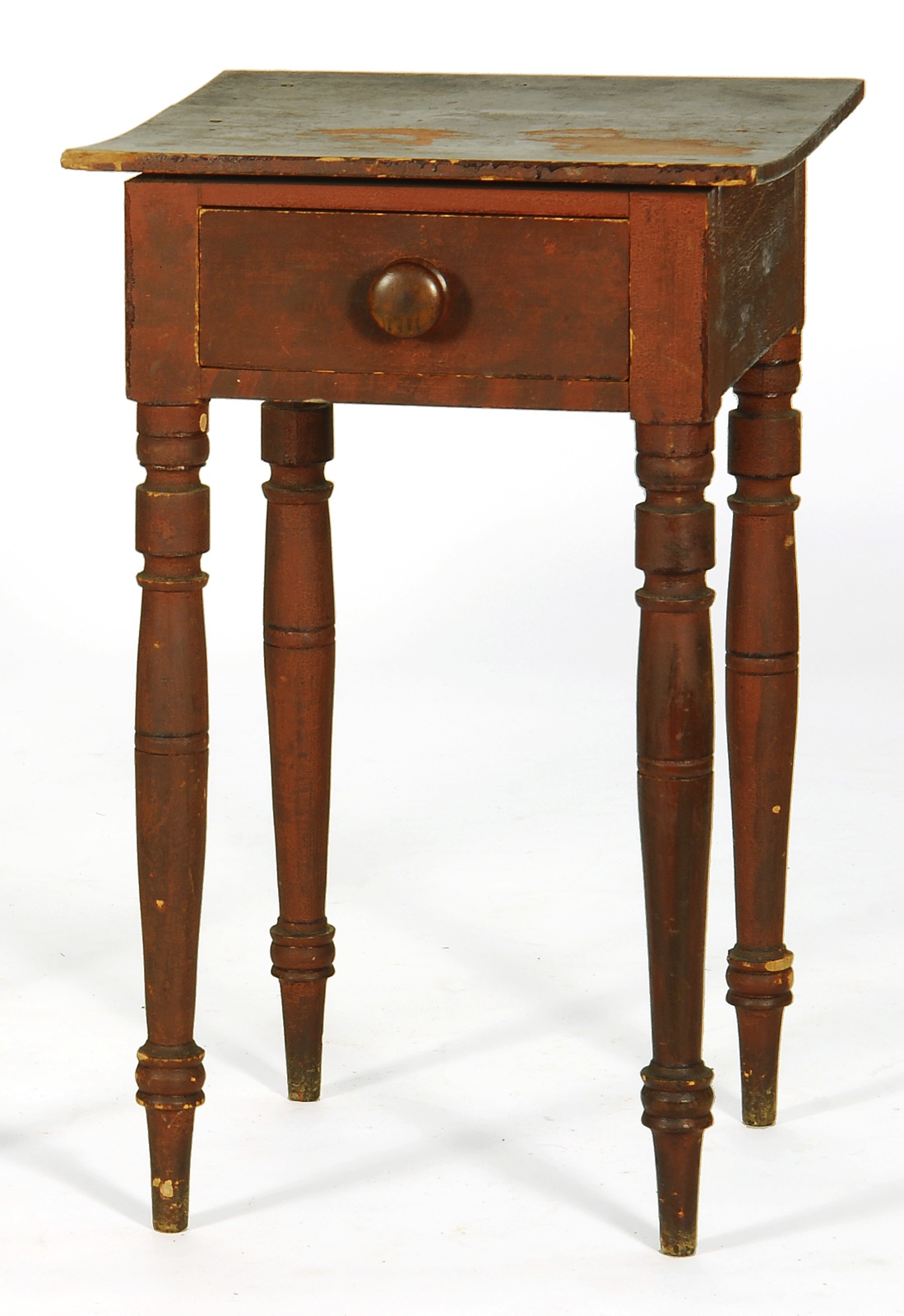 Appraisal: ANTIQUE AMERICAN SHERATON ONE-DRAWER STAND Early th CenturyIn hardwood and