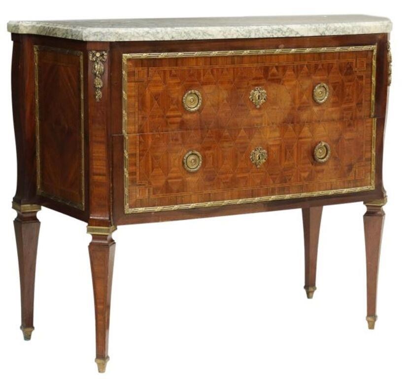 Appraisal: French Louis XVI style commode early th c shaped green