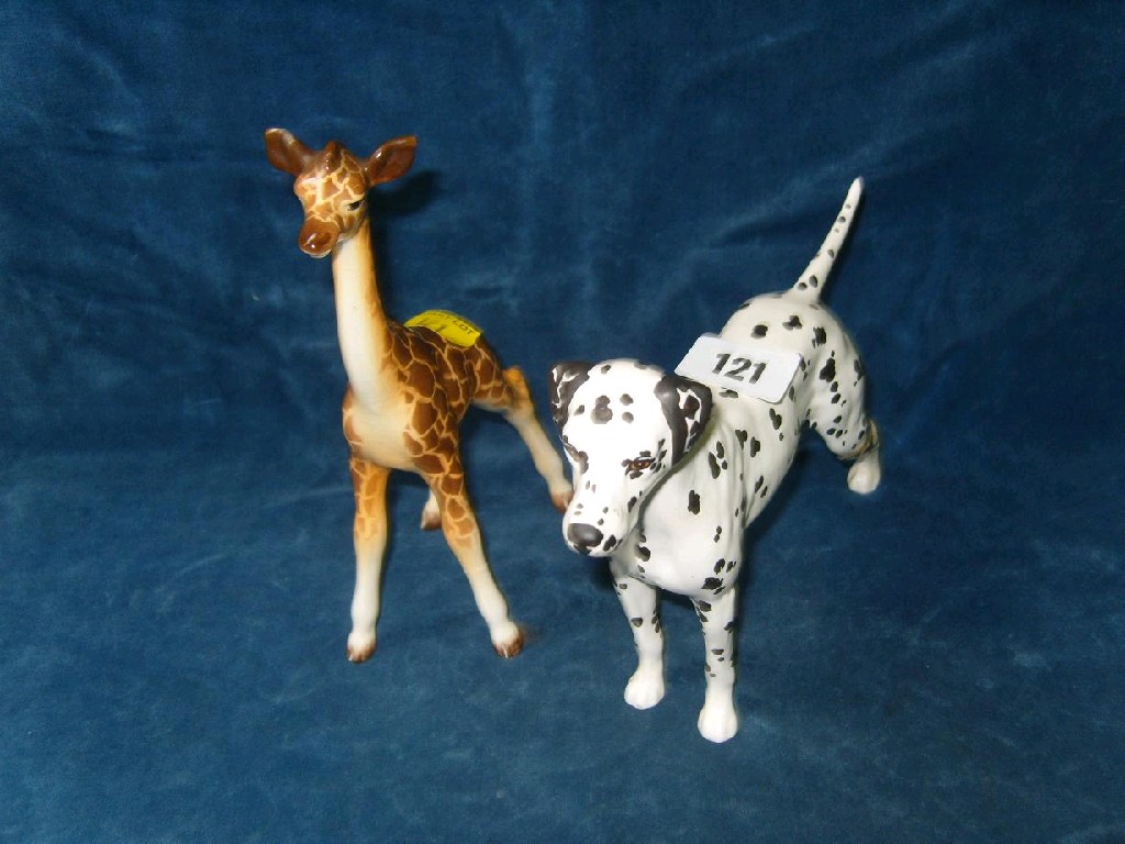 Appraisal: A Beswick figure of a young giraffe and a spotted