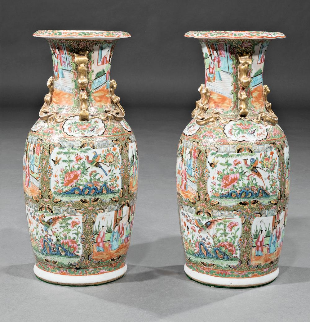 Appraisal: Pair of Chinese Famille Rose Porcelain Vases late th c