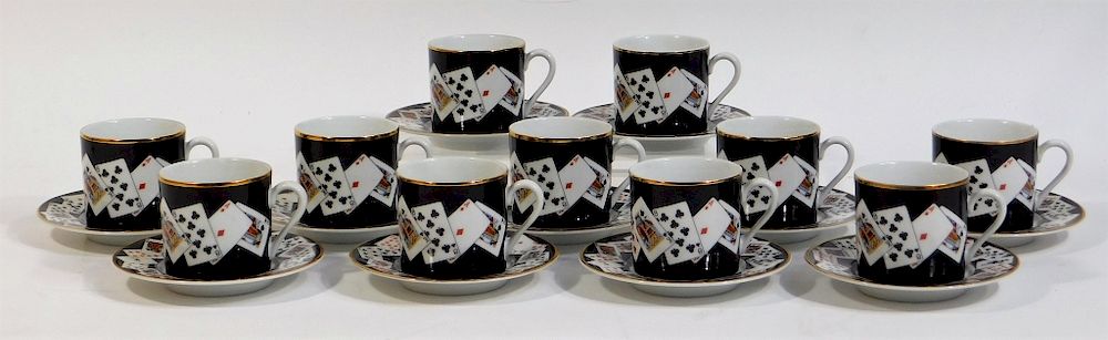 Appraisal: Tiffany Co Playing Card Porcelain Coffee Set United States th