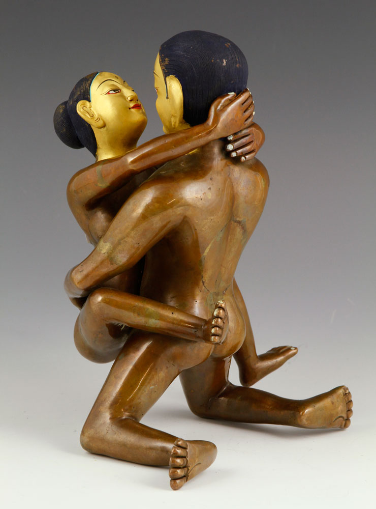 Appraisal: - Sino-Tibetan Embracing Erotic Figures Bronze Sino-Tibetan embracing erotic figures