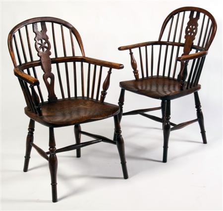 Appraisal: A pair of mid th century yew and ash Windsor