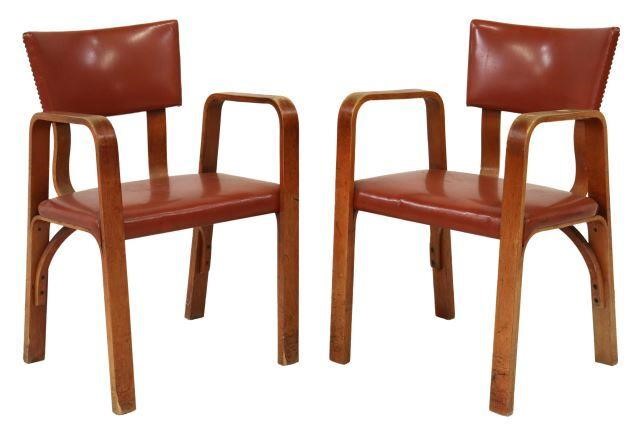 Appraisal: pair Mid-century modern armchairs Thonet c s body in a