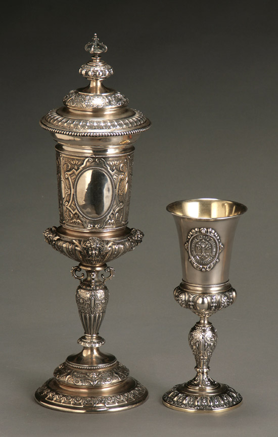 Appraisal: Two German Silver Renaissance Revival Cups Late th Century The