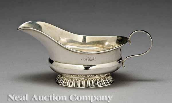 Appraisal: An American Classical Coin Silver Sauce Boat Geradus Boyce New