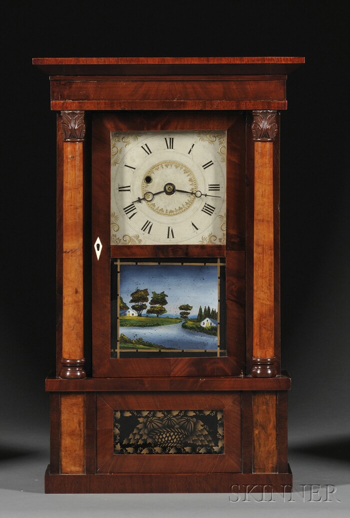 Appraisal: Spencer Hotchiss Miniature Mahogany Eight-Day Timepiece Salem Bridge Connecticut c