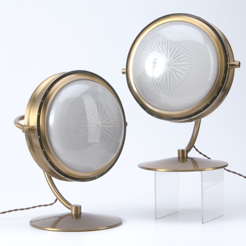 Appraisal: SERGIO MAZZA ARTEMIDE Pair of brass desk lamps with swivel