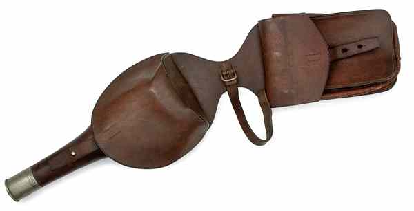 Appraisal: Japanese Saddle Holster Rig Leather combination holster and brush pouch