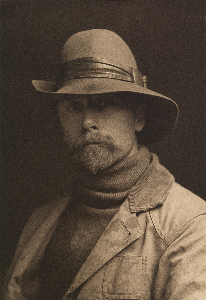 Appraisal: CURTIS EDWARD S - Self-portrait Large-format photogravure on Van Gelder