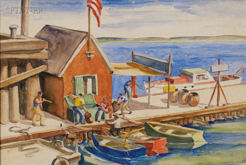 Appraisal: Charlotte Harrington Scott American b - Cape Cod Harbor Scene