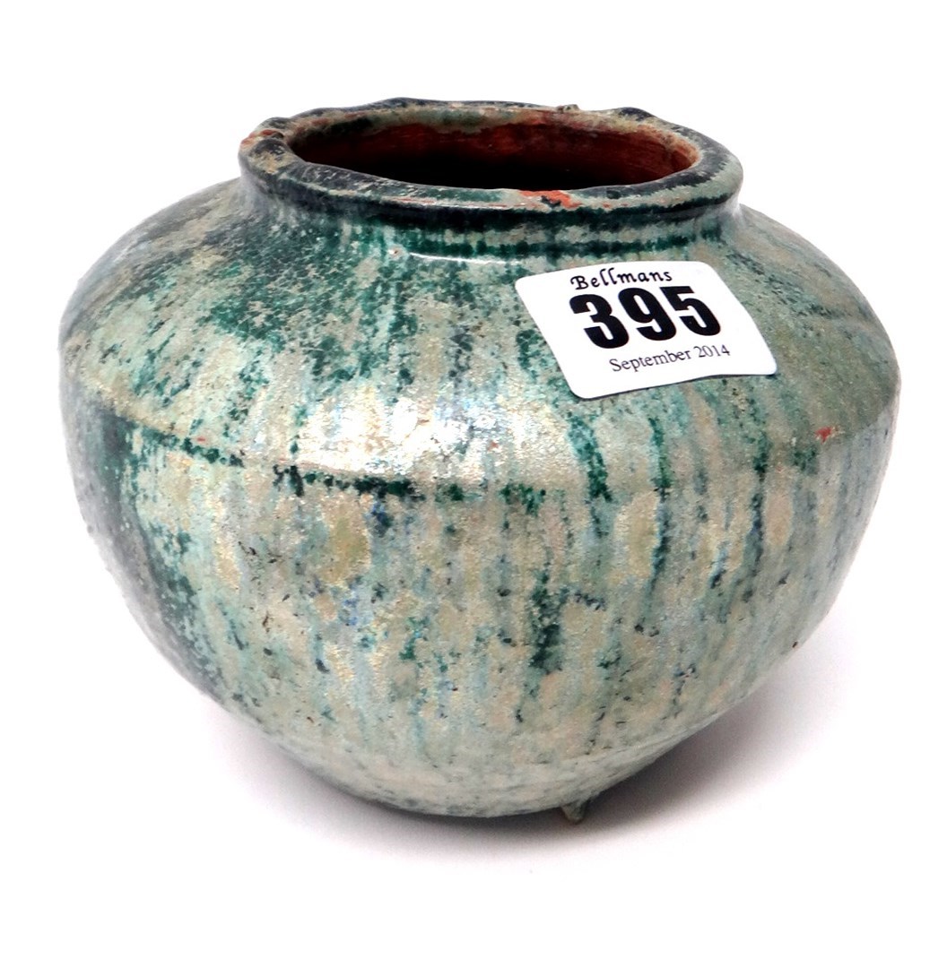 Appraisal: A small Chinese pottery jar Han Dynasty of squat ovoid