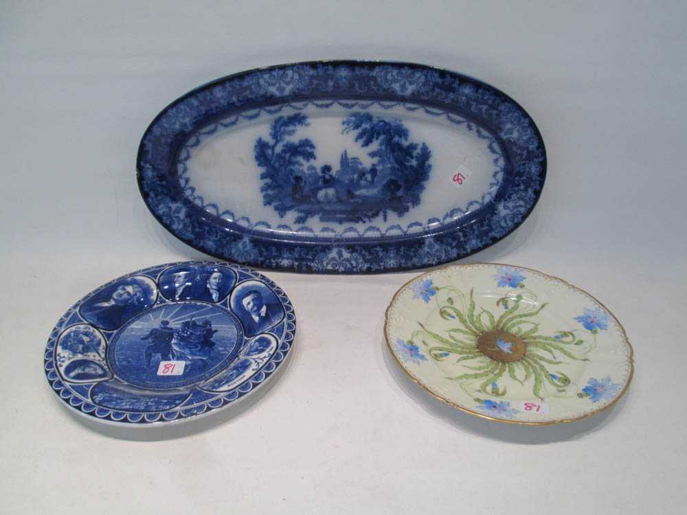 Appraisal: THREE PIECES PORCELAIN TABLEWARE including a Doulton England oval platter