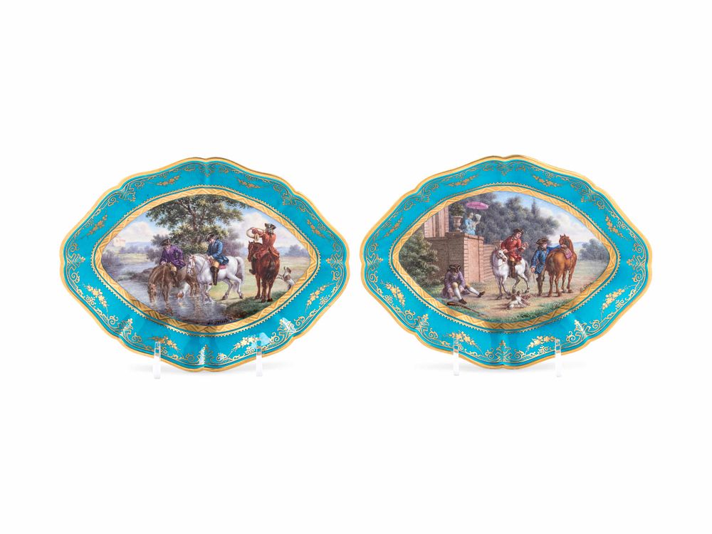 Appraisal: A Pair of Sevres Style Painted and Parcel Gilt Celeste