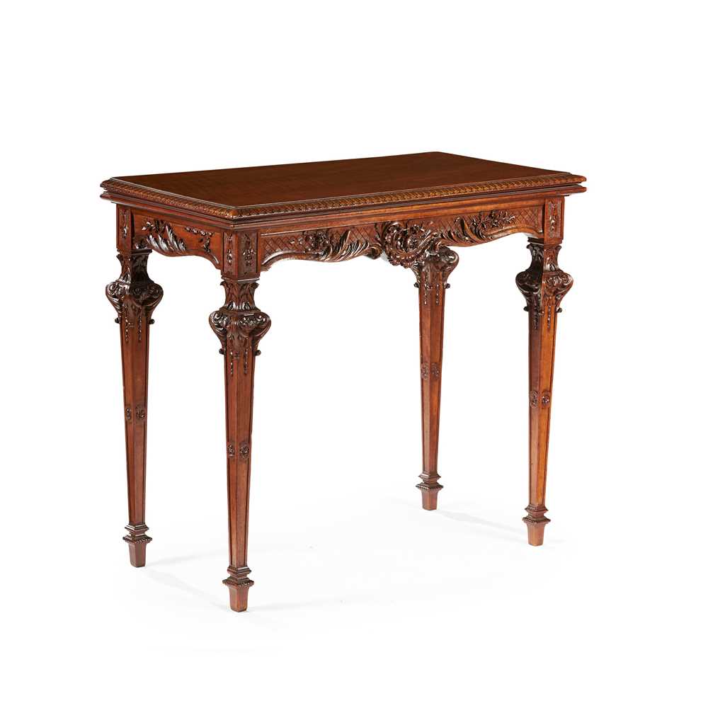 Appraisal: LOUIS XIV STYLE AMERICAN WALNUT CARD TABLE LATE TH CENTURY