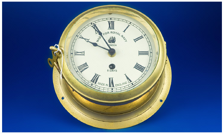 Appraisal: A Brass Cased Day Ship's Clock Marked on dial Made