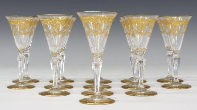 Appraisal: lot of Saint Louis Crystal parcel gilt stemware France in