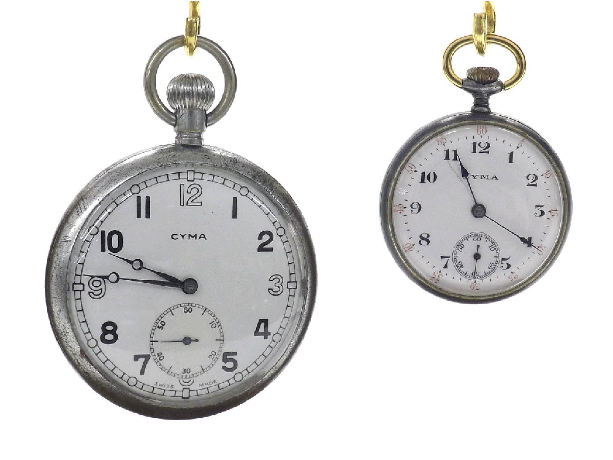 Appraisal: Cyma Military issue nickel cased lever pocket watch patented jewel