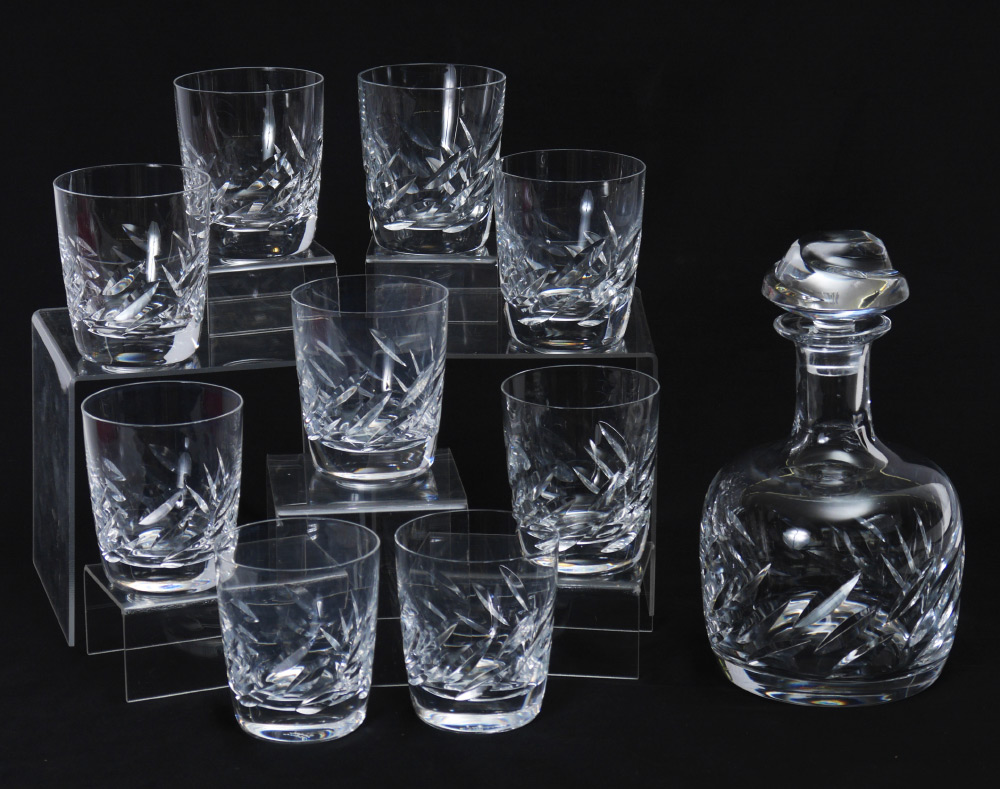 Appraisal: LALIQUE ARTOIS CRYSTAL DECANTER AND TUMBLERS pieces total in the