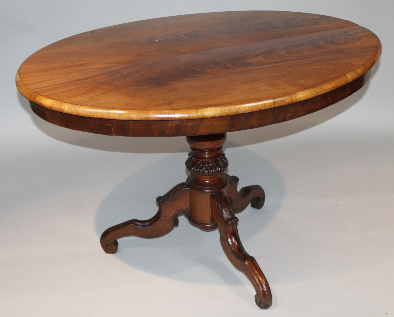 Appraisal: A Victorian oval mahogany breakfast table the moulded top raised