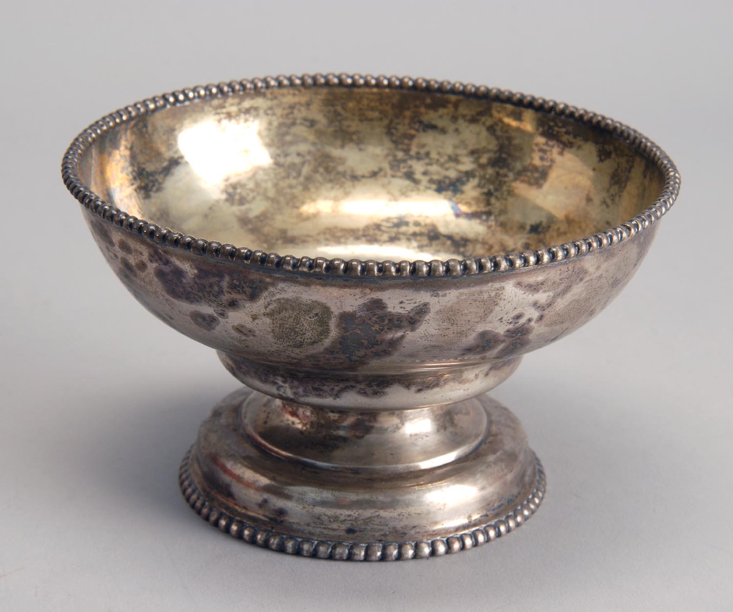 Appraisal: TH CENTURY CONTINENTAL SILVER BOWL with beadwork to foot and