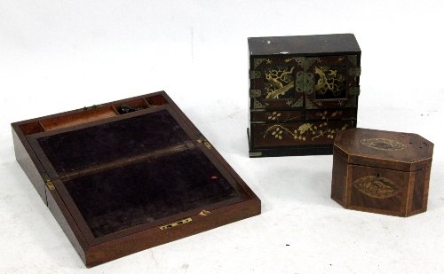 Appraisal: A late th Century Japanese black and gold lacquer cabinet