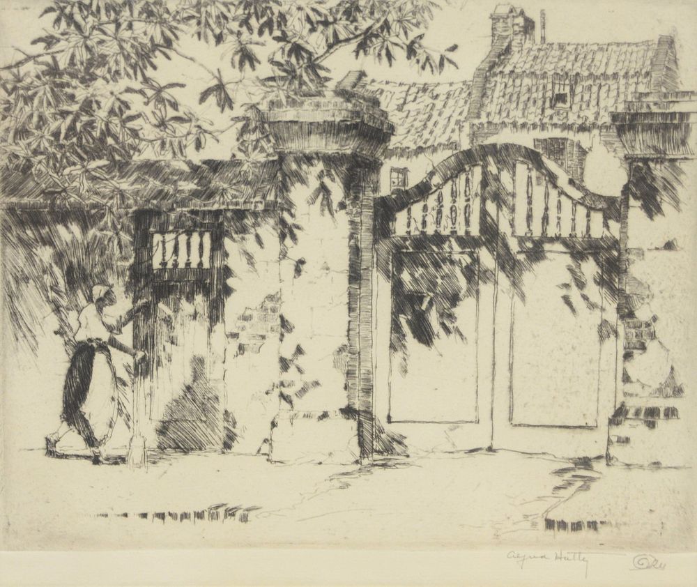 Appraisal: Alfred Hutty - Bishop Gate South Carolina etching on paper