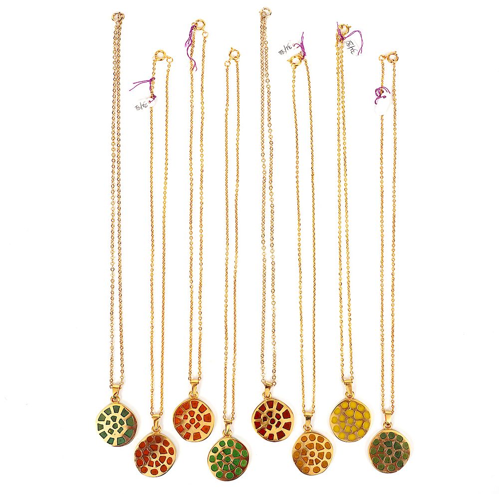 Appraisal: Bernard Chaudron Gold Plated Necklaces Bernard Chaudron gold plated epoxy