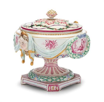 Appraisal: French faience tureen th century probably sceaux The cover with