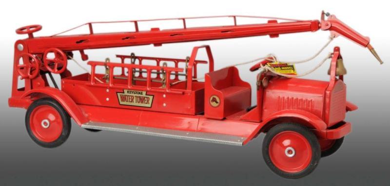 Appraisal: Pressed Steel Keystone Water Tower Fire Truck Toy Description Circa