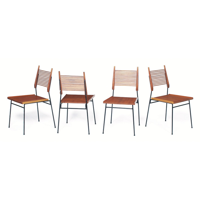 Appraisal: Paul McCobb chairs four by Winchendon solid maple seats and