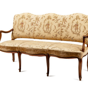 Appraisal: A Louis XV Provincial Style Canap th Century Height x