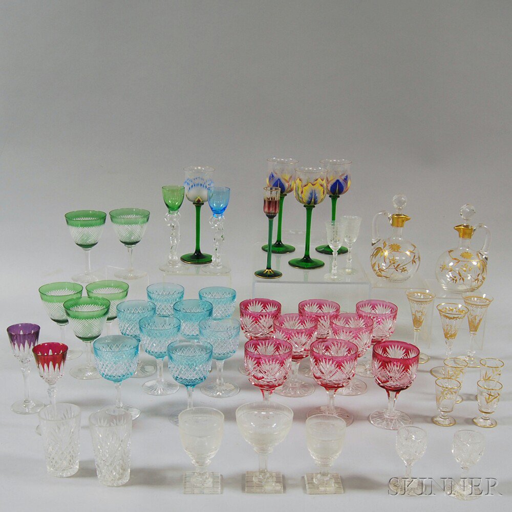 Appraisal: Forty-eight Assorted Glass Tableware Items including a set of eight