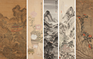 Appraisal: Five Chinese Scrolls Po-Nien Jen I Chinese Rare Varieties of