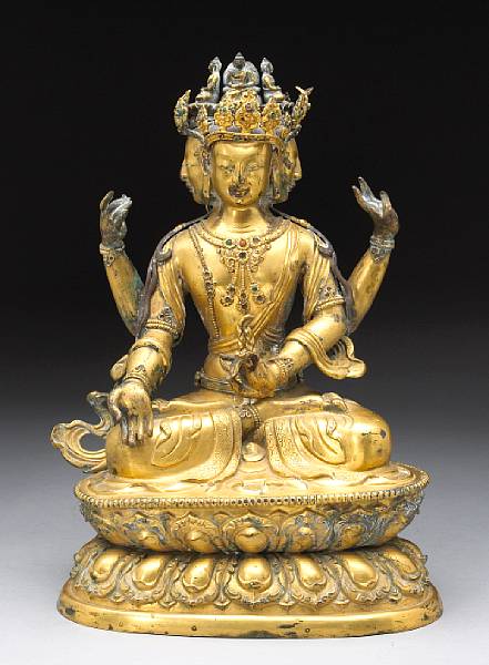 Appraisal: A Mongolian gilt copper figure of an esoteric Buddhist deity