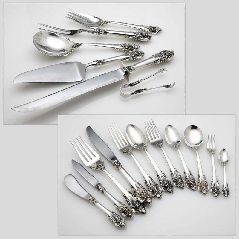 Appraisal: A Wallace 'Grand Baroque' sterling silver flatware service Designed in