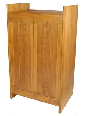 Appraisal: An Alan Peters Aller Studios wych elm clothes cupboard by