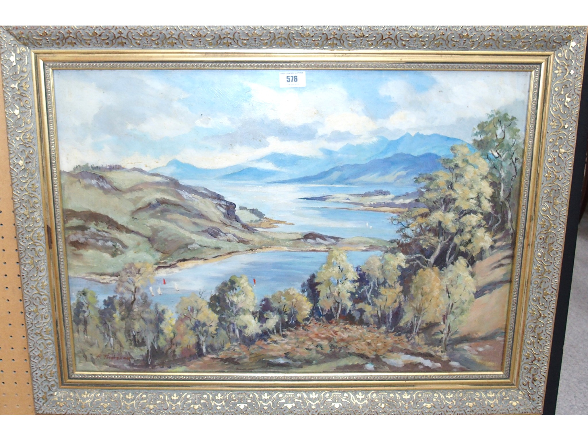 Appraisal: ROBERT THOMSON Kyles of Bute signed oil on board