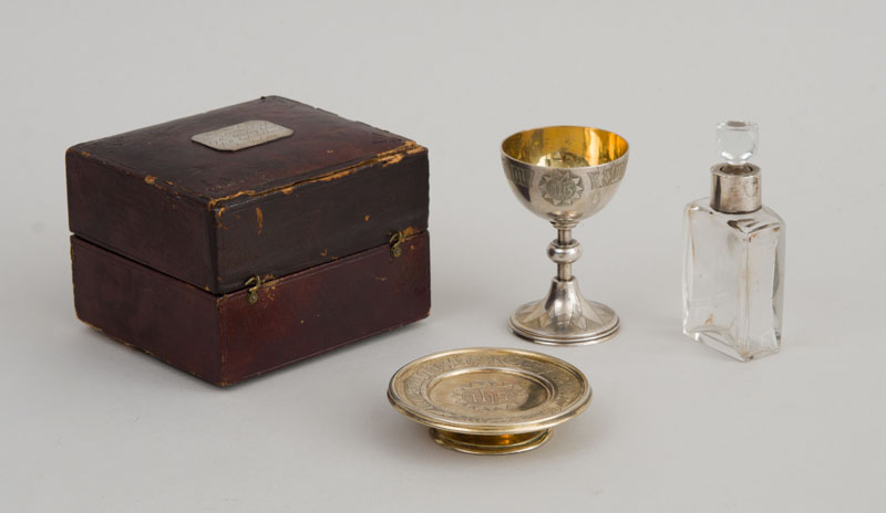 Appraisal: AMERICAN SILVER TRAVELING COMMUNION SET Francis W Cooper dated comprising