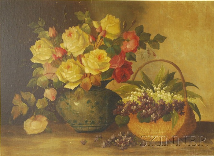 Appraisal: Josef Planer Austrian th th Century Still Life with Roses