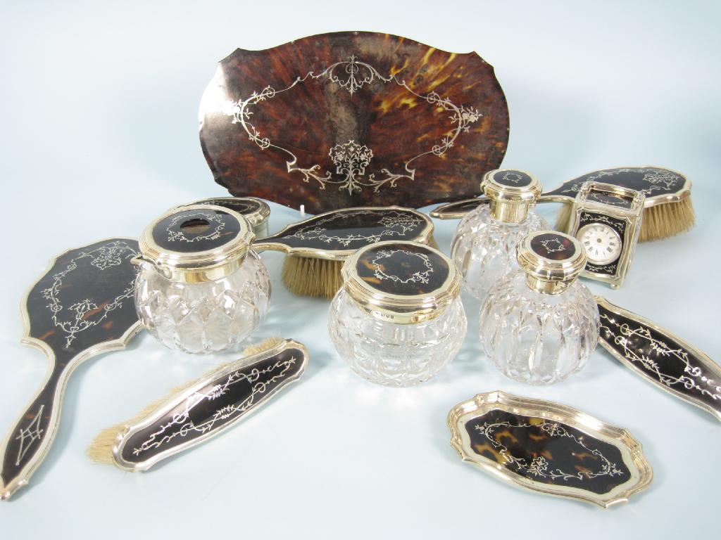 Appraisal: A George V silver and tortoiseshell Pin Tray in London