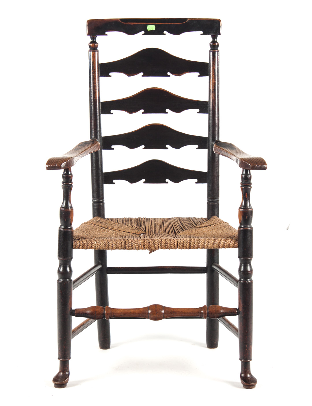 Appraisal: English chair and Scandinavian rocker English painted wood ladder-back armchair