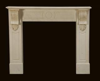 Appraisal: Louis XVI style carved white marble mantel Louis XVI inspired