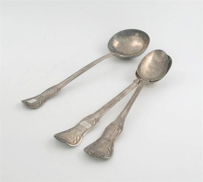 Appraisal: Adelaide Pattern A Victorian soup ladle crested and a basting