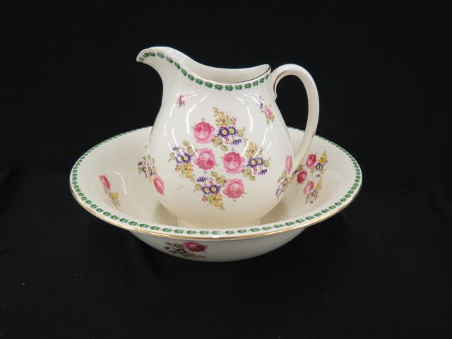 Appraisal: Cauldon English Ironstone Pitcher Bowl Set floral sprays diameter wash