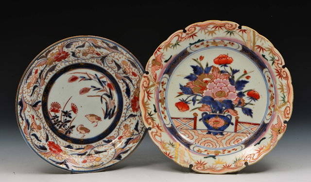 Appraisal: Two Japanese Imari dishesmid th Centurythe first decorated centrally with