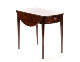 Appraisal: Oval Mahogany Pembroke Table w Drawers English th century A